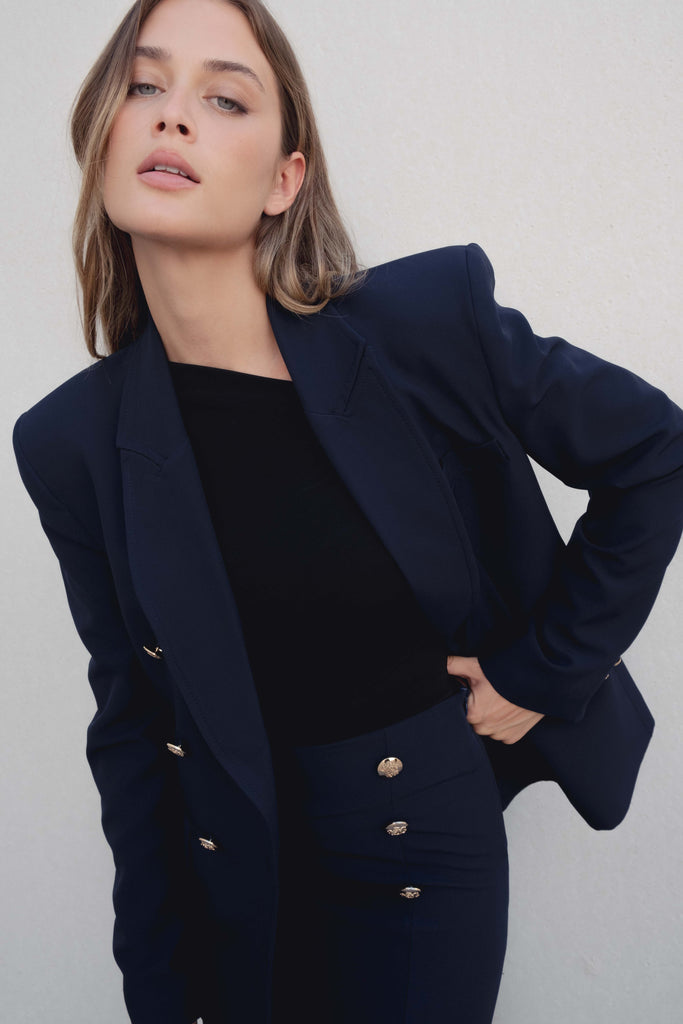 falda midi botones dorados