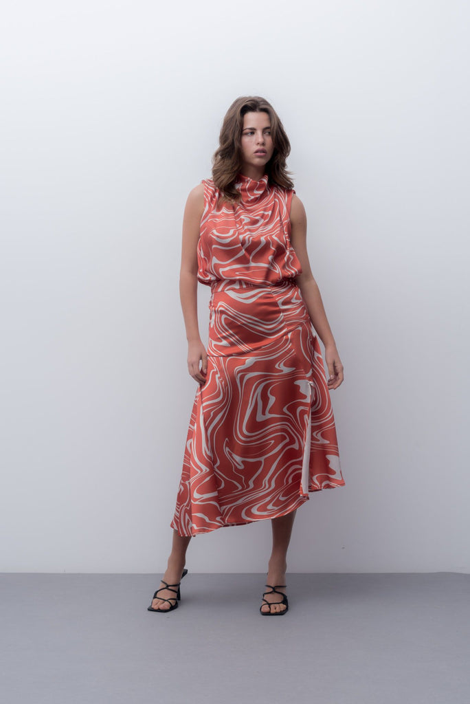 falda midi estampada