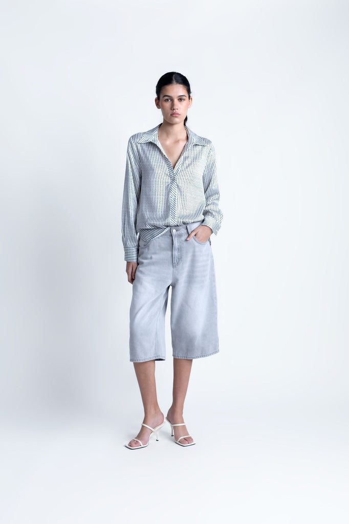 camisa satinada rayas