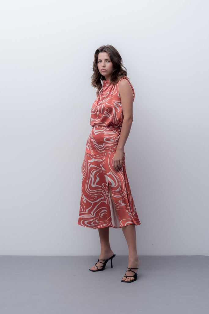 falda midi estampada