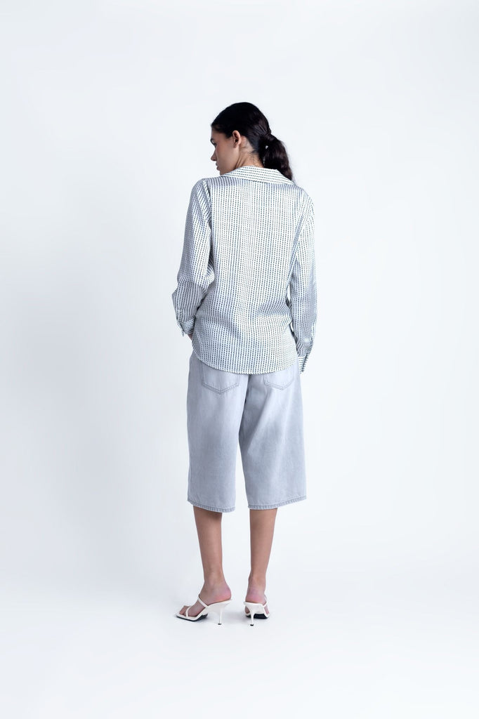 camisa satinada rayas