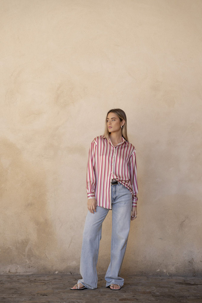 Camisa estampada satinada