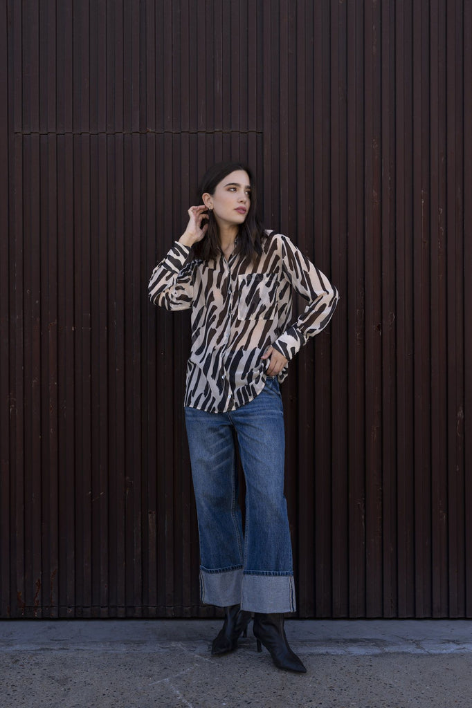 Camisa gasa estampada