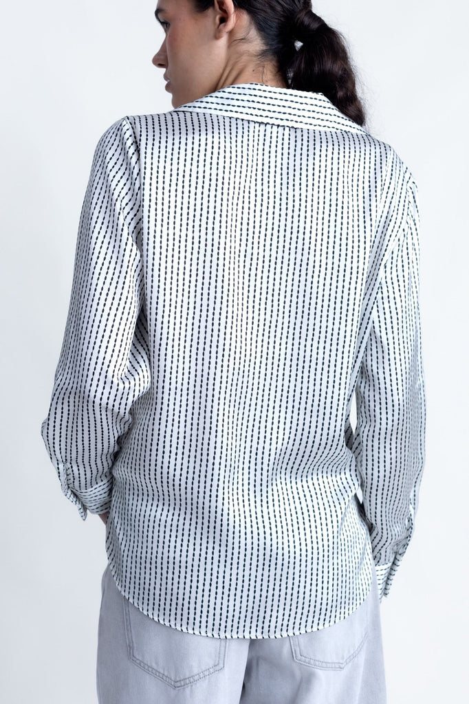 camisa satinada rayas