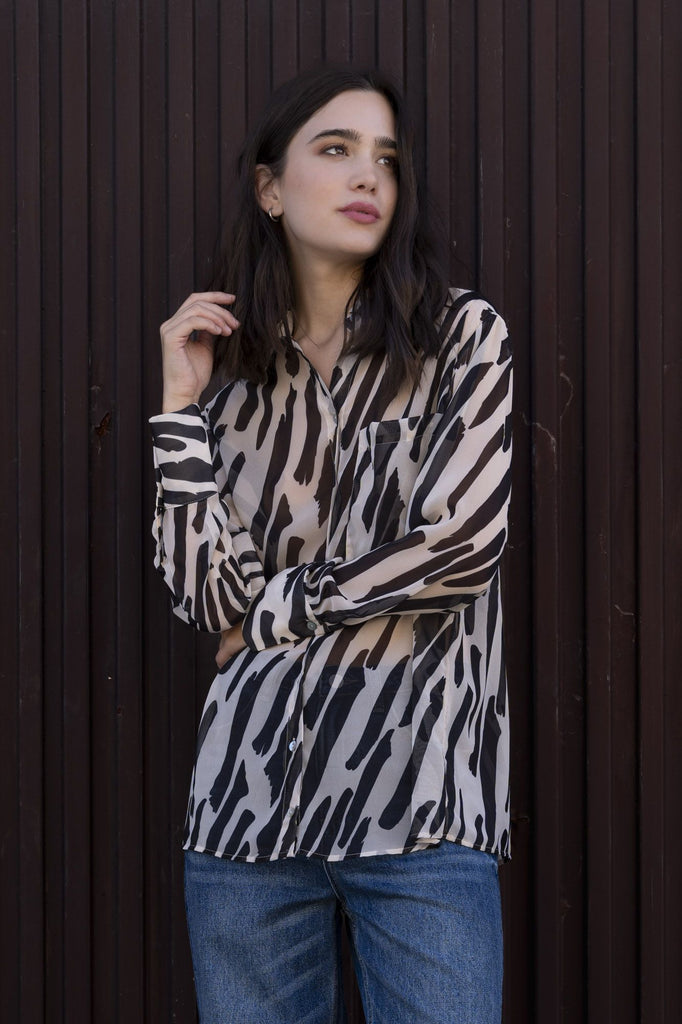 Camisa gasa estampada