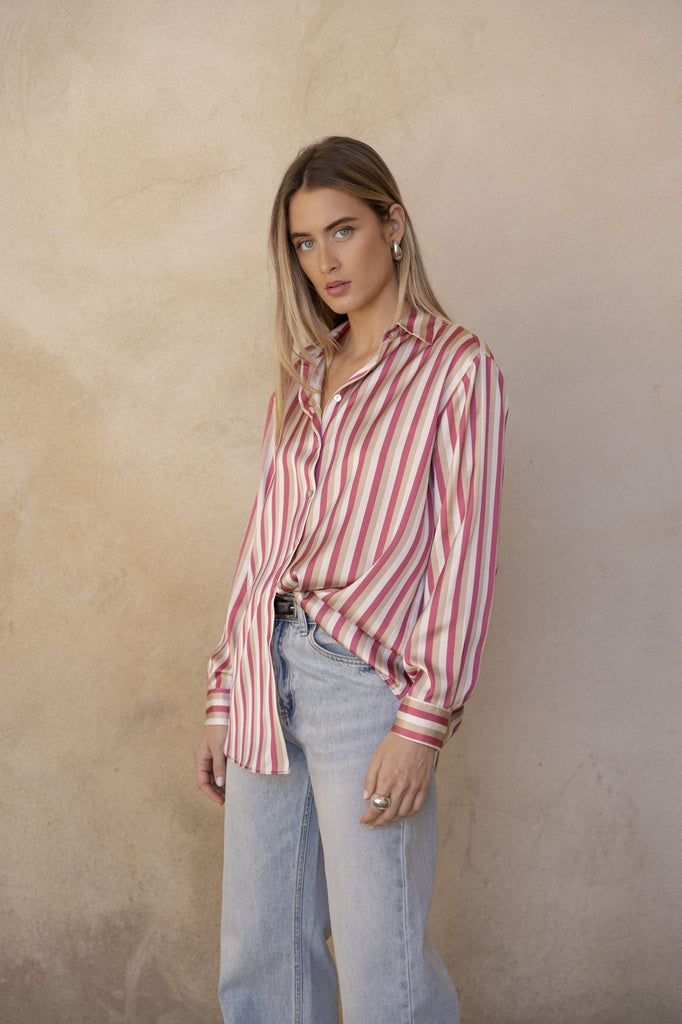 Camisa estampada satinada